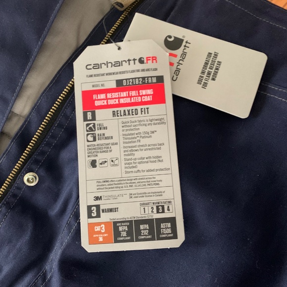 Mens New Carharrt Blue Flame Resistant full swing quick  duck style cost - Picture 4 of 4